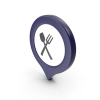 Location Sign Restaurant Dark Blue PNG & PSD Images