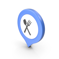 Location Sign Restaurant Blue PNG & PSD Images