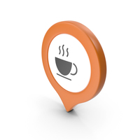 Location Sign Coffe Orange PNG & PSD Images