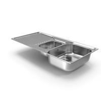 Double Bowl Kitchen Sink with Drainboard PNG & PSD Images