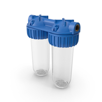 Dual Stage Water Filter Housing Transparent PNG & PSD Images
