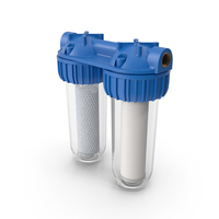 Dual Stage Water Filter Housing with Filters PNG & PSD Images