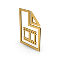 Symbol Video File Gold PNG & PSD Images