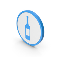 Icon Wine Bottle Blue PNG & PSD Images
