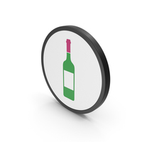 Icon Wine Bottle Colored PNG & PSD Images