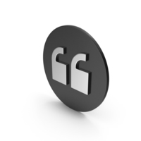 Quote Left Silver Icon PNG & PSD Images