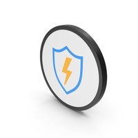Icon Shield And Lighting Colored PNG & PSD Images