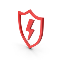 Symbol Shield And Lighting Red PNG & PSD Images