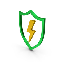 Shield And Lighting Colored Metallic PNG & PSD Images