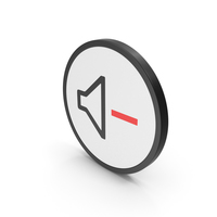 Red Icon Sound Minus PNG & PSD Images