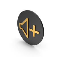 Sound Plus Gold Icon PNG & PSD Images