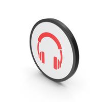 Icon Headphones Red PNG & PSD Images