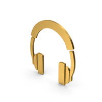 Symbol Headphones Gold PNG & PSD Images