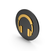 Headphones Gold Icon PNG & PSD Images