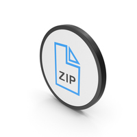 Icon ZIP File Blue PNG & PSD Images