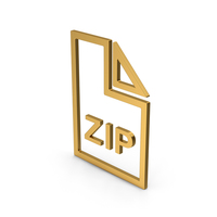 Symbol ZIP File Gold PNG & PSD Images