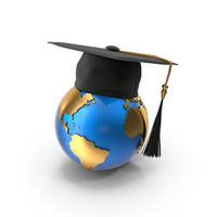 Globe And Graduation Hat PNG & PSD Images