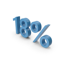 Blue Number 18 Percent PNG & PSD Images