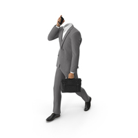 Talking Phone With Bag Suit Grey PNG & PSD Images