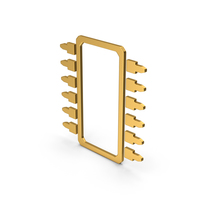 Symbol Microchip Gold PNG & PSD Images