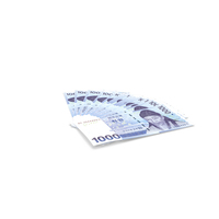 Fan of South Korean 1000 Won Banknotes PNG & PSD Images