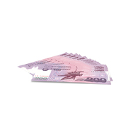 Fan Shaped North Korea 200 Won Banknotes PNG & PSD Images