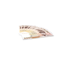 Fan Shaped South Korean 5000 Won Banknotes PNG & PSD Images