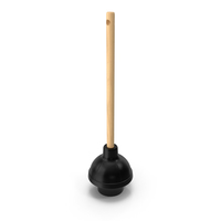 Heavy Duty Toilet Plunger with Wooden Handle PNG & PSD Images
