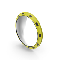 Industrial Round Mirror Yellow Frame PNG & PSD Images
