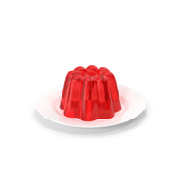 Jelly Pudding Cherry on Plate PNG & PSD Images