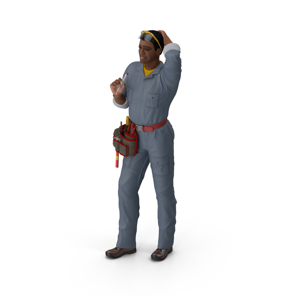 Light Skin Black Man Electrician PNG & PSD Images