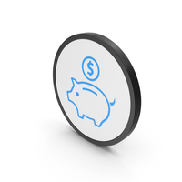 Icon Piggy Bank Blue PNG & PSD Images