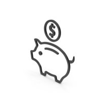 Symbol Piggy Bank Black PNG & PSD Images