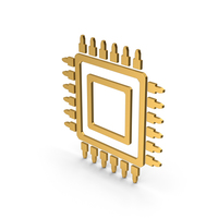 Symbol Microchip Gold PNG & PSD Images