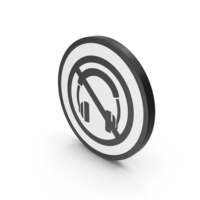 Icon No Headphones Black PNG & PSD Images
