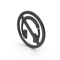 Symbol No Headphones Black PNG & PSD Images