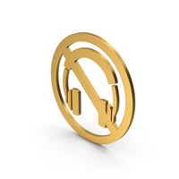 Symbol No Headphones Gold PNG & PSD Images