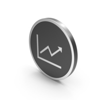 Silver Icon Graph With Arrow PNG & PSD Images