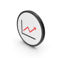 Icon Graph With Arrow Red PNG & PSD Images