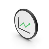 Icon Graph With Arrow Green PNG & PSD Images