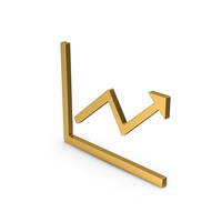 Symbol Graph With Arrow Gold PNG & PSD Images