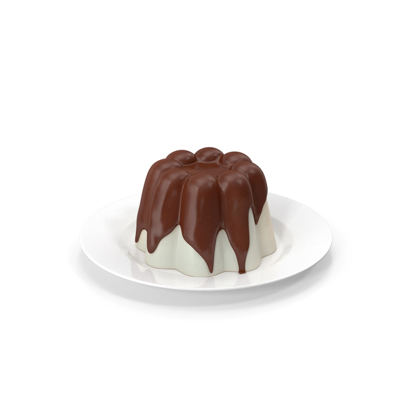 Milky Jelly Pudding on Plate PNG & PSD Images