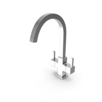 Monobloc Angular Dual Lever Kitchen Tap Chrome PNG & PSD Images