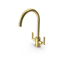 Monobloc Kitchen Tap Brushed Brass PNG & PSD Images