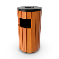 Outdoor Round Trash Bin with Ashtray PNG & PSD Images