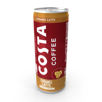 Beverage Can Costa Coffee Caramel Latte 250ml 2020 PNG & PSD Images