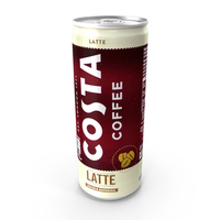 Beverage Can Costa Coffee Latte 250ml 2020 PNG & PSD Images