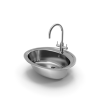 Oval Single Kitchen Sink with Tap PNG & PSD Images