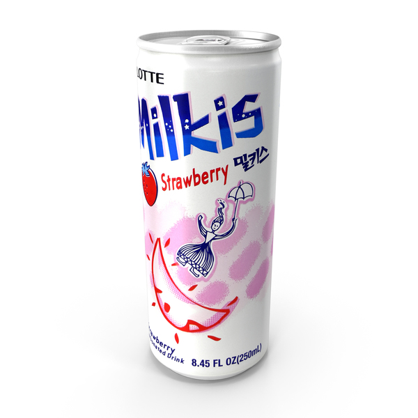Beverage Can Lotte Milkis Strawberry 250ml 2020 PNG & PSD Images