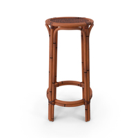 Rattan Backless Counter Stool PNG & PSD Images